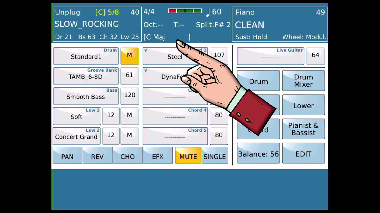 Ketron SD-90 Influencing the bass player - Accordion Left Hand