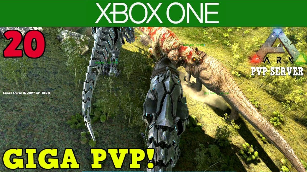 GIGA VS RHINO PVP!- XBOX ONE ARK PVP SERVER! - ARK SURVIVAL EVOLVED [ 20 ]