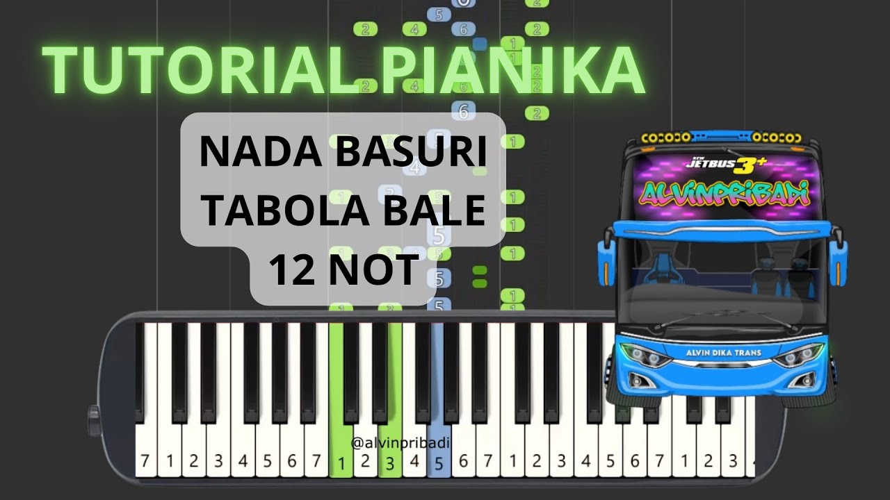 🎹 Tutorial Pianika Nada Telolet Basuri TABOLA BALE 12 NOT Versi Pianika & Keyboard