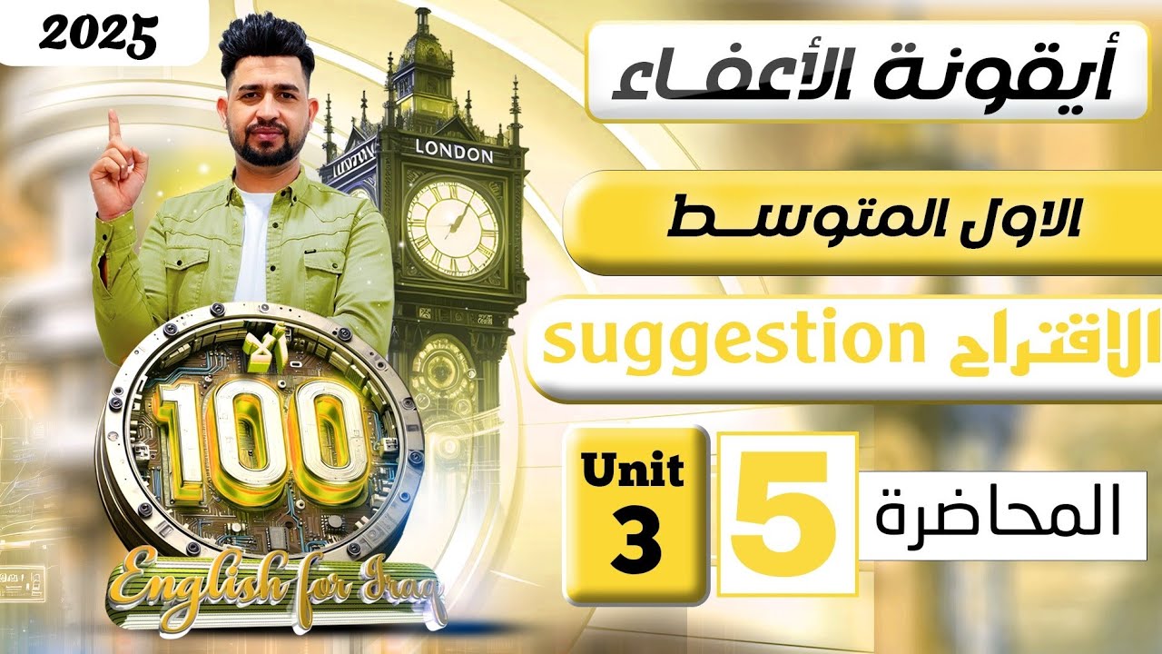 انكليزي اول متوسط المنهج الجديد 2025    / الاقتراح suggestion /  اليونت الثالث / المحاضرة 5