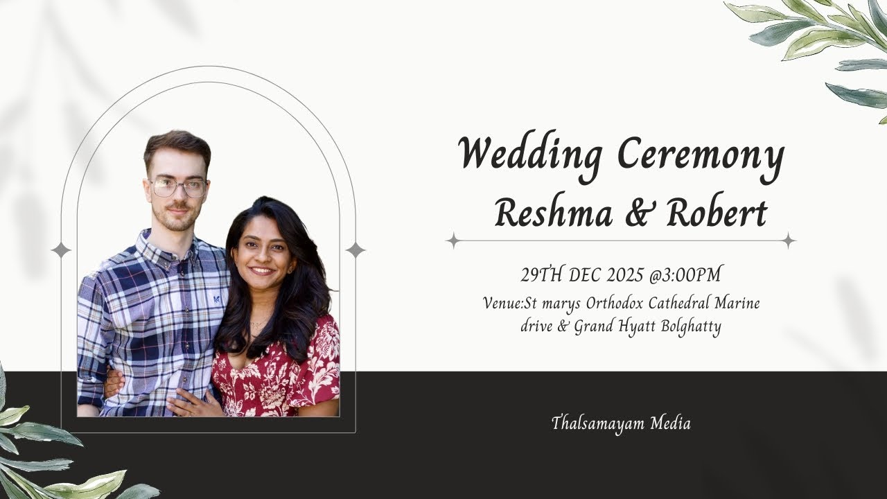 RESHMA ABRAHAM & ROBERT FAULKNER HOLDEN | WEDDING CEREMONY | 29TH DEC 2025 | LIVE | WEVA PHOTOGRAPHY