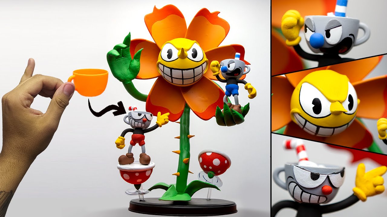 Transformando Xícaras de Brinquedo em CUPHEAD ! (DIORAMA DIY) ☕🌻☕