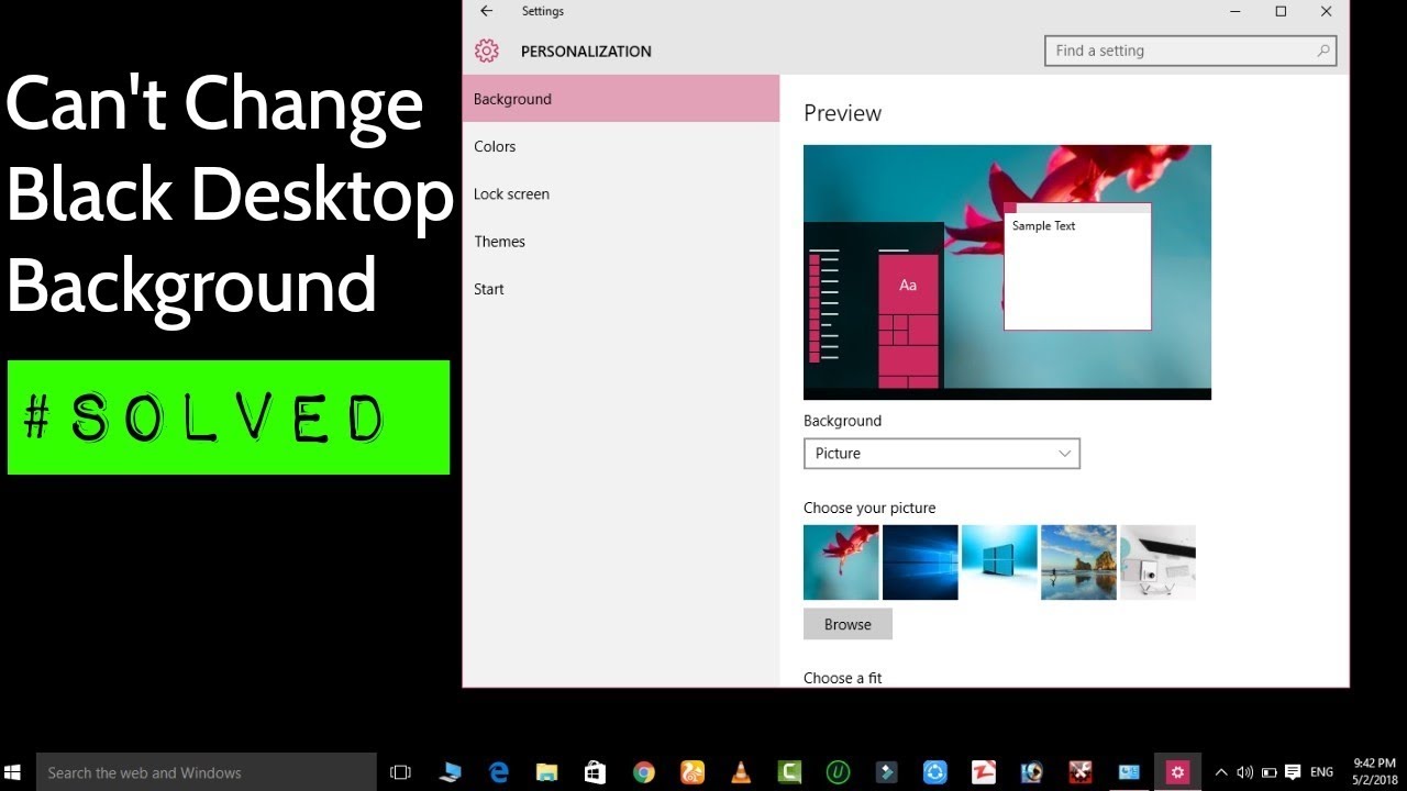 Fix Can't Change Desktop Background Wallpaper on Windows 10