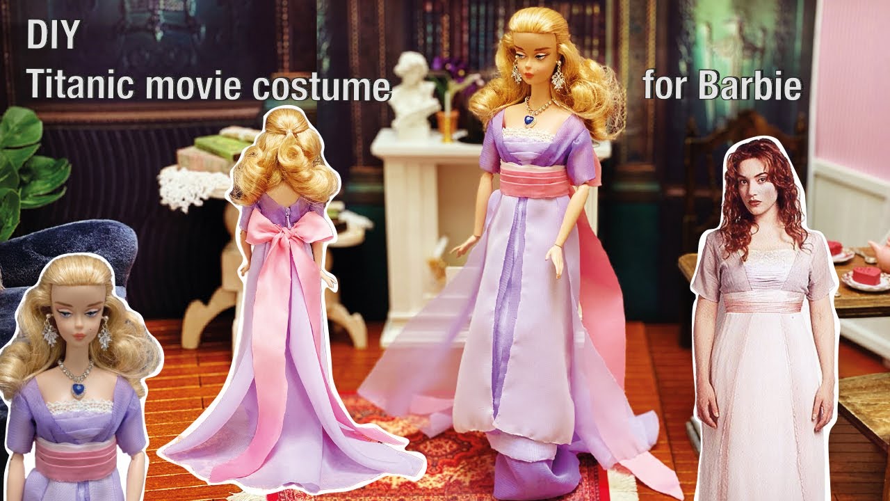 I made Rose's swimming dress 👗  from Titanic | DIY Barbie movie costume ❤️ Barbie dress making