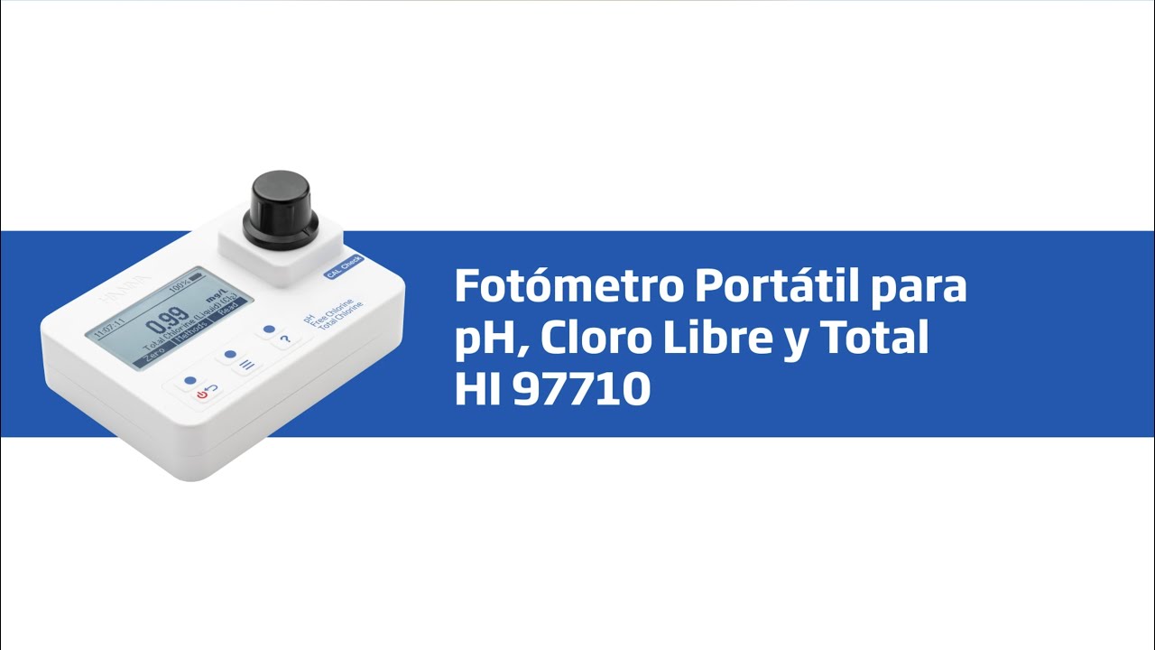 Fotómetro portátil para pH, Cloro libre y Total HI 97710