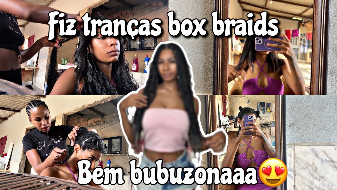 Vlog: FIZ TRANÇAS BOX BRIDS COM CACHOS😍❤️
