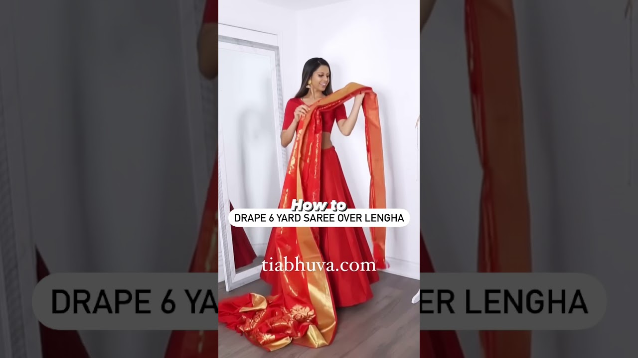 How to drape 6 yard saree over Lengha CancanSaree | #shorts