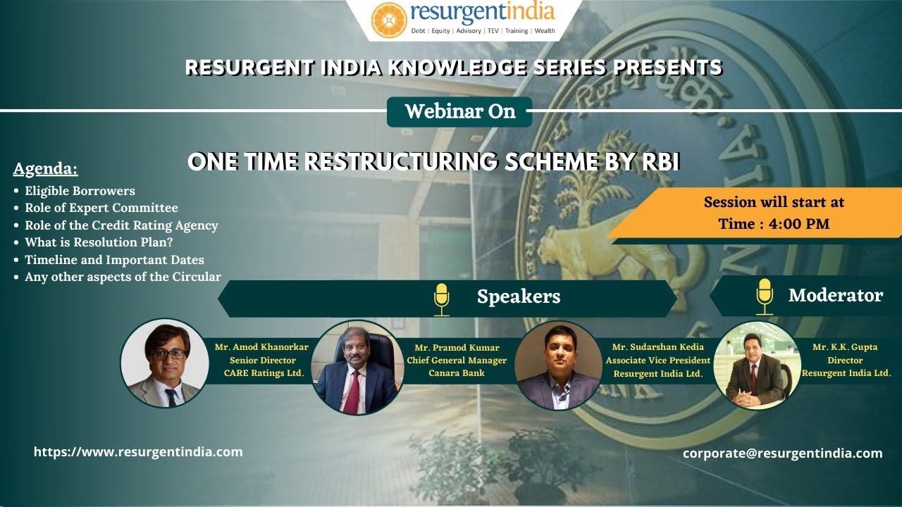 Webinar - One Time Restructuring Scheme By RBI