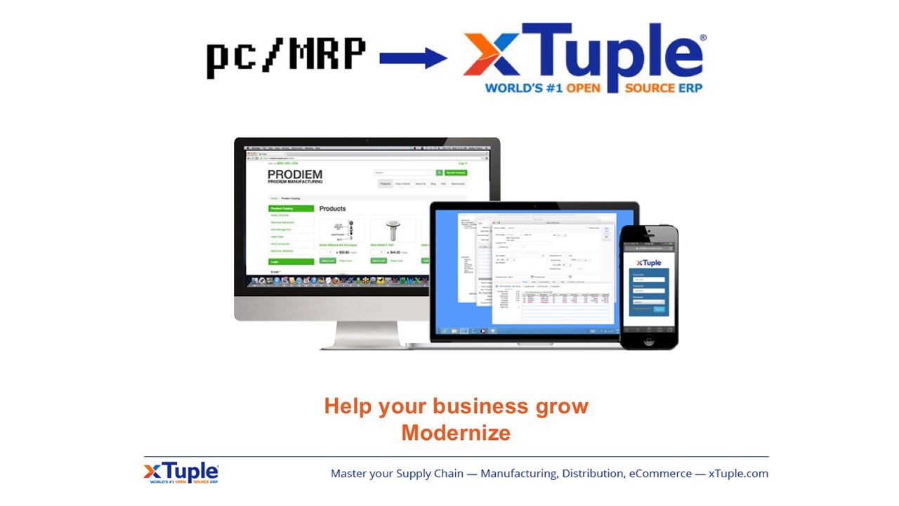 xTuple is the pc/MRP Replacement. ERP software. 1 Platform. 1 Price. Live in 90 days