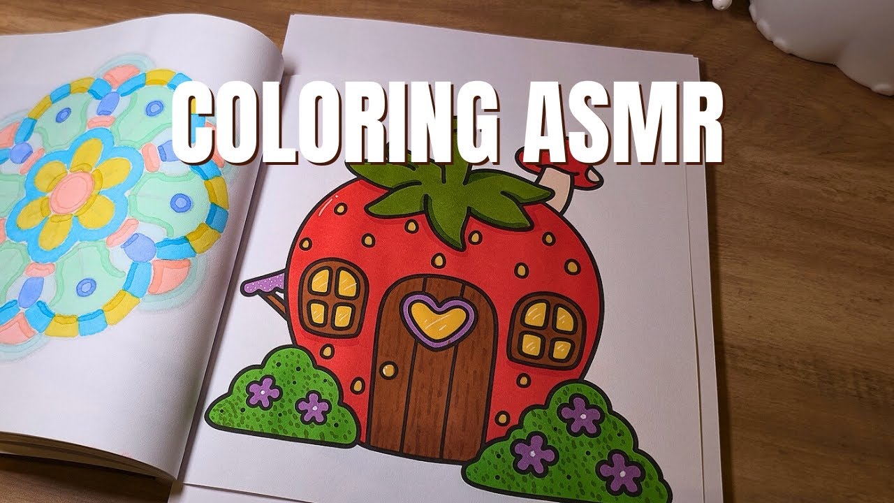 Color With Me | ASMR | Strawberry House by Coco Wyo Stress Relief