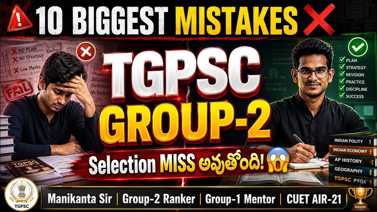 10 BIGGEST MISTAKES ❌ TGPSC GROUP-2 Aspirants Must Avoid | Selection MISS అవుతోంది! 😱 |Manikanta Sir