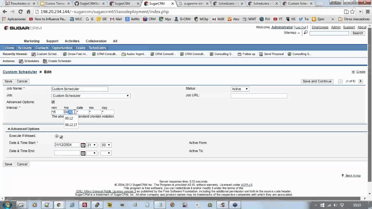 Creando Tareas Programadas Schedulers con SugarCRM y SuiteCRM