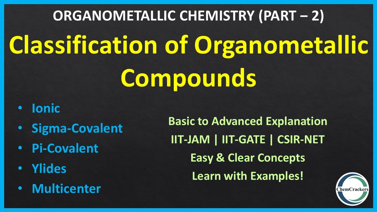 Classification of Organometallic Compounds: Ionic | Sigma- & Pi-Covalent | Ylides | Multicentre