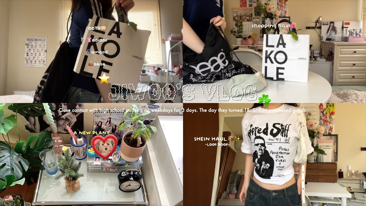 \VLOG/高校生の平日3日間に密着🗓🍀SHEIN購入品紹介🎀買い物して誕生日を迎える日🎂✨プチ部屋の模様替え.スキンケアルーティン🏡