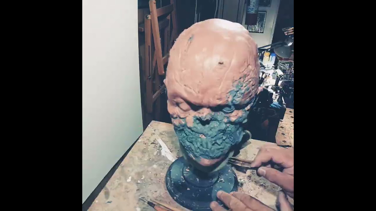 Carving. #sculpture #monster #zombie #horror #creepdesign #timelapsesculpting