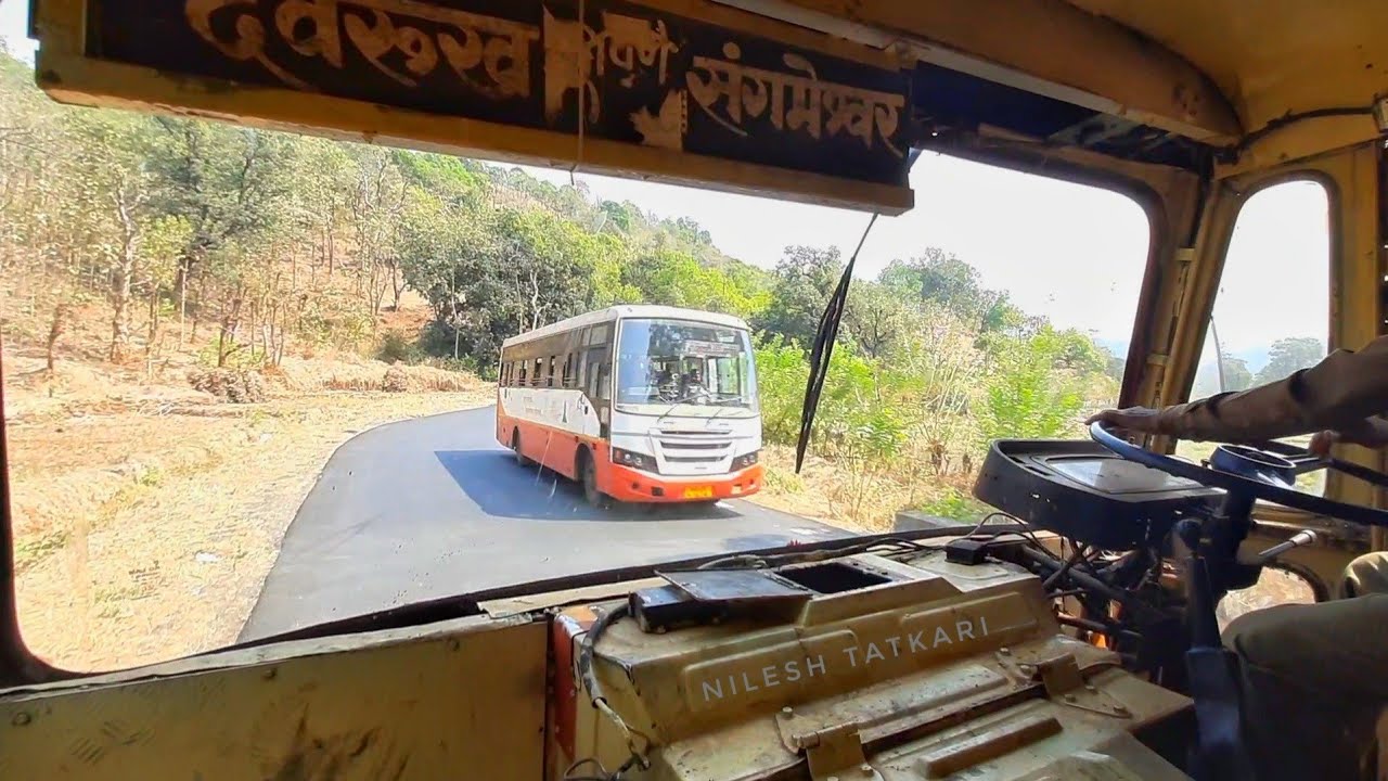 Sangameshwar to Devrukh MSRTC Bus Cabin Ride | Konkan | Ratnagiri | Maharashtra ST Buses