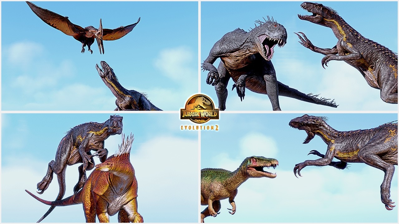 Indoraptor VS All Dinosaurs and Pterosaurs Killing & Hunting Animations 🦖 Jurassic World Evolution 2