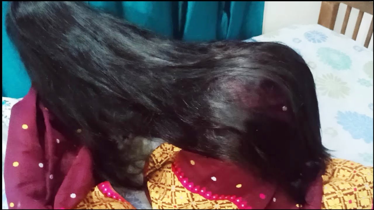 Indian beauty with long flowing open hair 