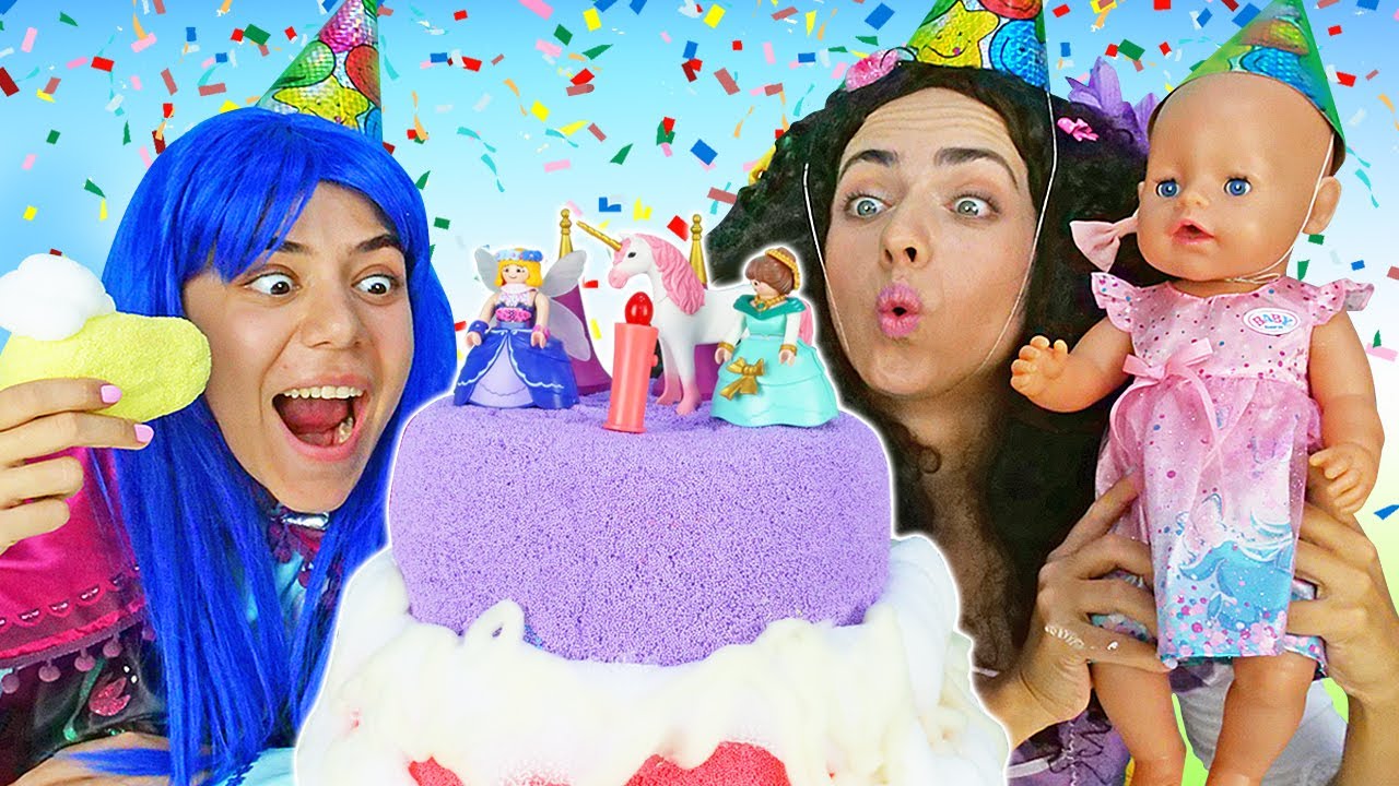 Baby Born Emily hat Geburtstag. Spielspa&szlig; mit den Prinzessinnen. Video f&uuml;r Kinder