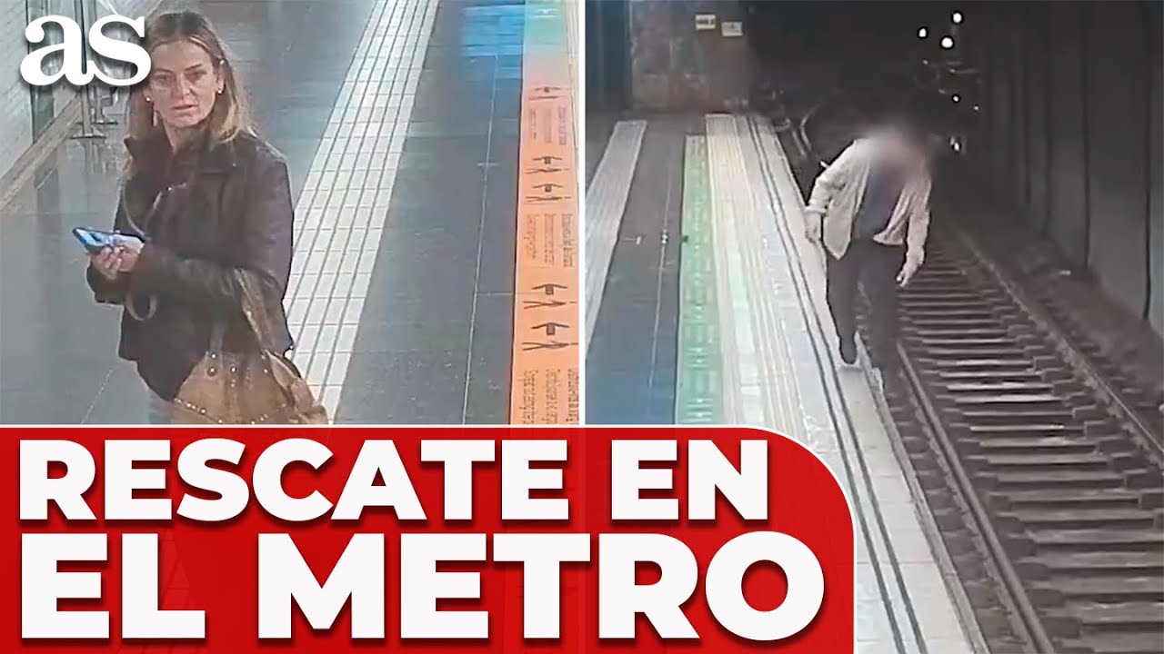 Una MOSSA D'ESQUADRA fuera de servicio RESCATA a un hombre que cayó a las VÍAS de METRO en BARCELONA