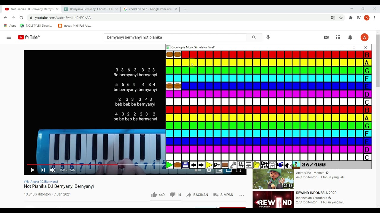 Tutorial compose lagu growtopia (transcribe) PC version