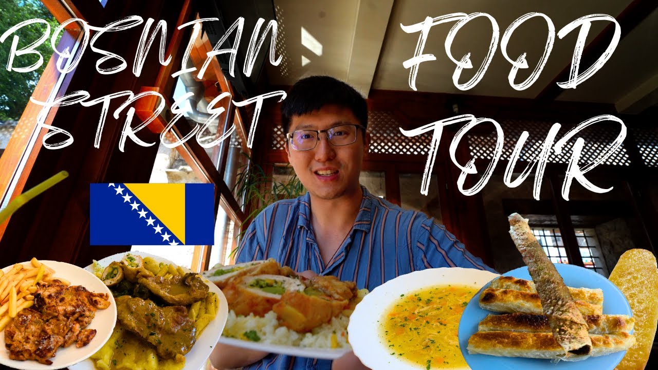 BOSNIAN STREET FOOD TOUR 🇧🇦 - Hurmašica, Burek, Grilled Chicken Thighs and TRADITIONAL BOSNIAN FOOD!