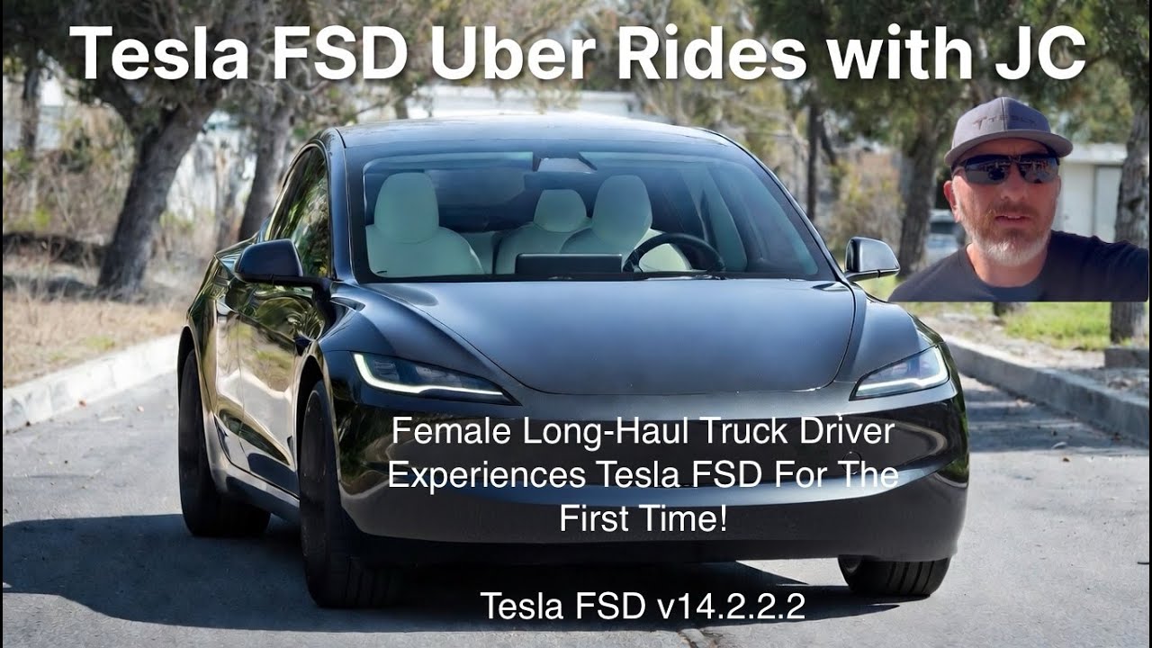 Женщина-дальнобойщица впервые опробовала систему Tesla FSD!