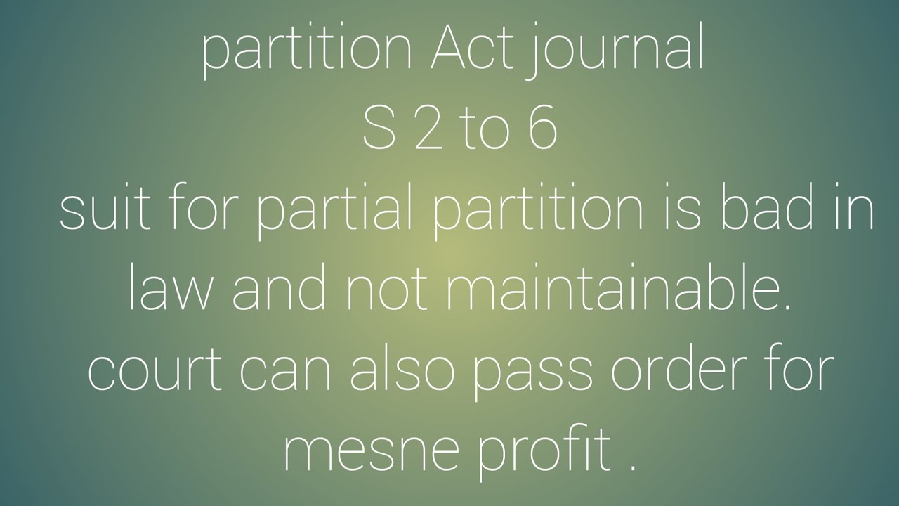 suit for partial partition and mesne profit #trending #realestate #propertyisagameoffinance