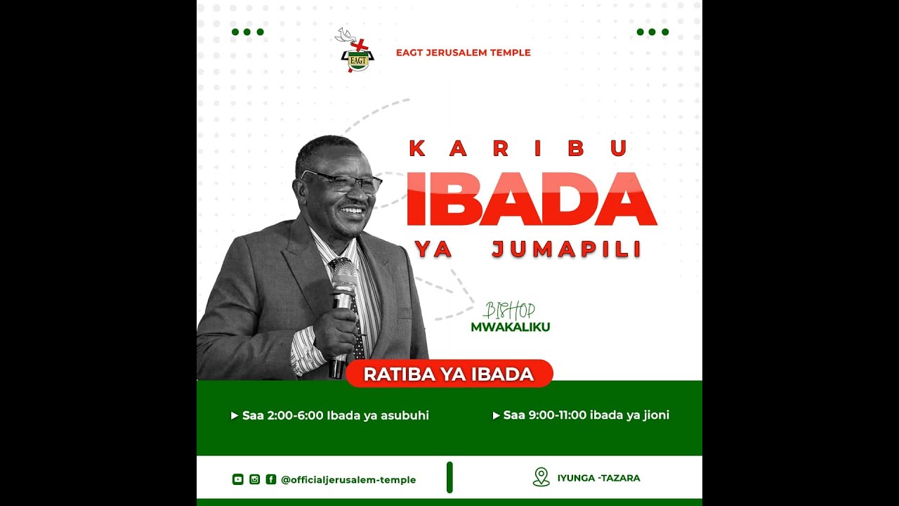 LIVE, IBADA EAGT IYUNGA-TAZARA