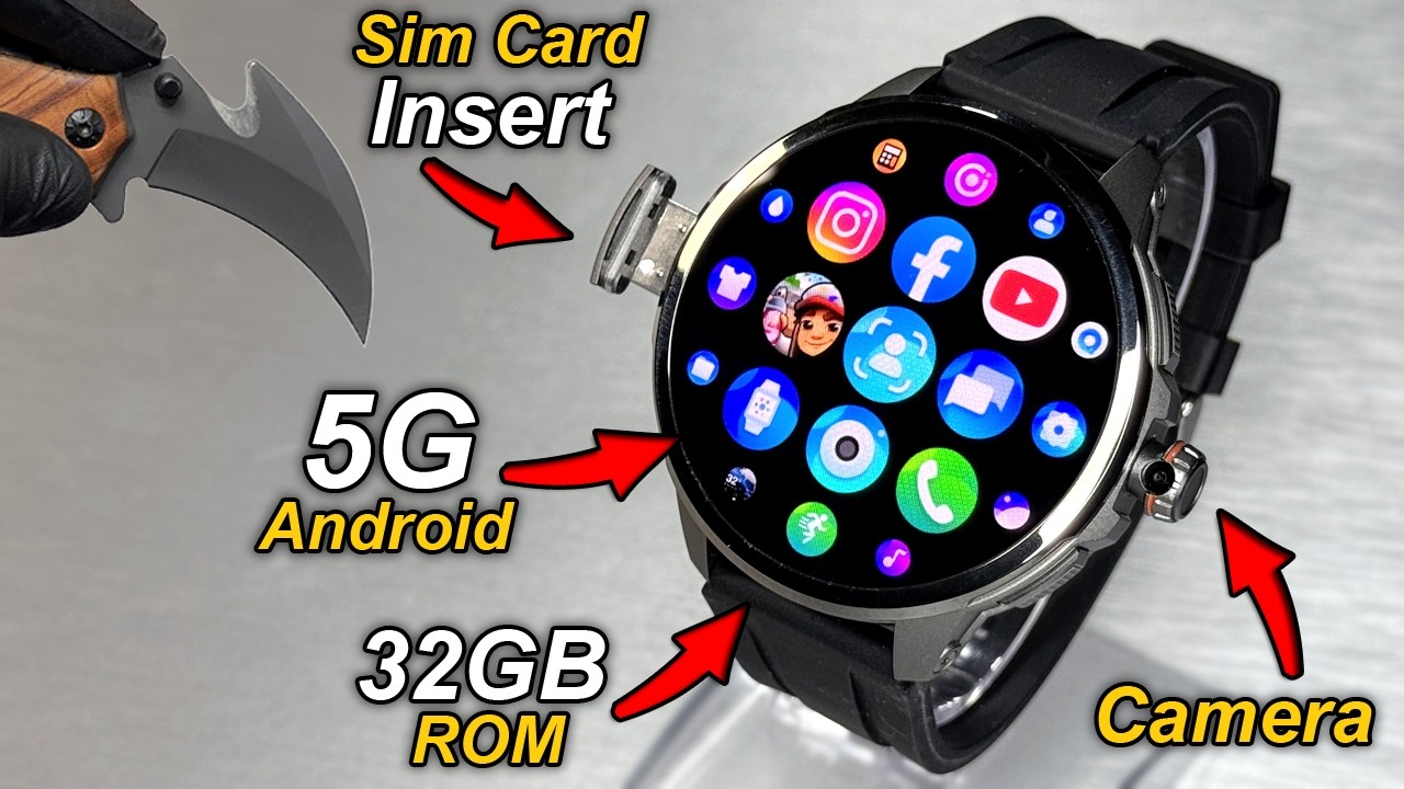 5G Android SmartWatch With SimCard Insert & Camera⚡️H100⚡️3GB RAM + 32GB ROM + HotSpot⚡️