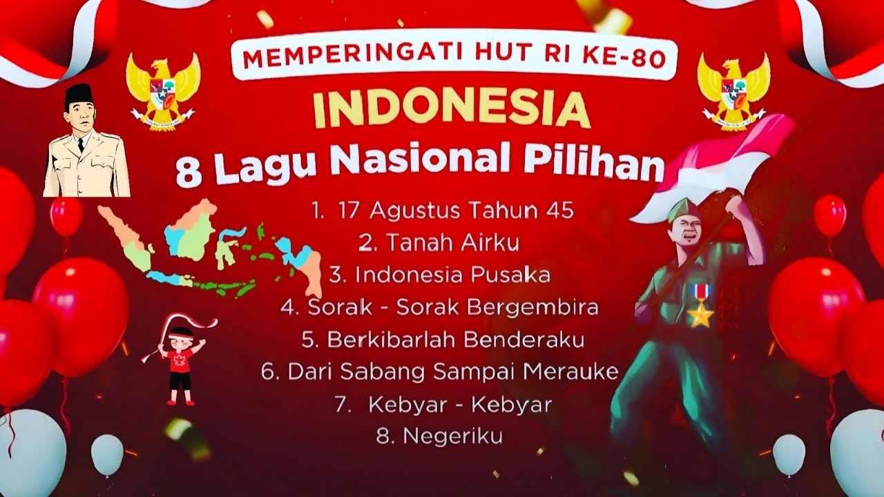 ✊ 8 Lagu Nasional Indonesia 🇮🇩 Pilihan🎖️ |Dirgahayu Kemerdekaan RI Ke~80 ✨🎉 🇮🇩