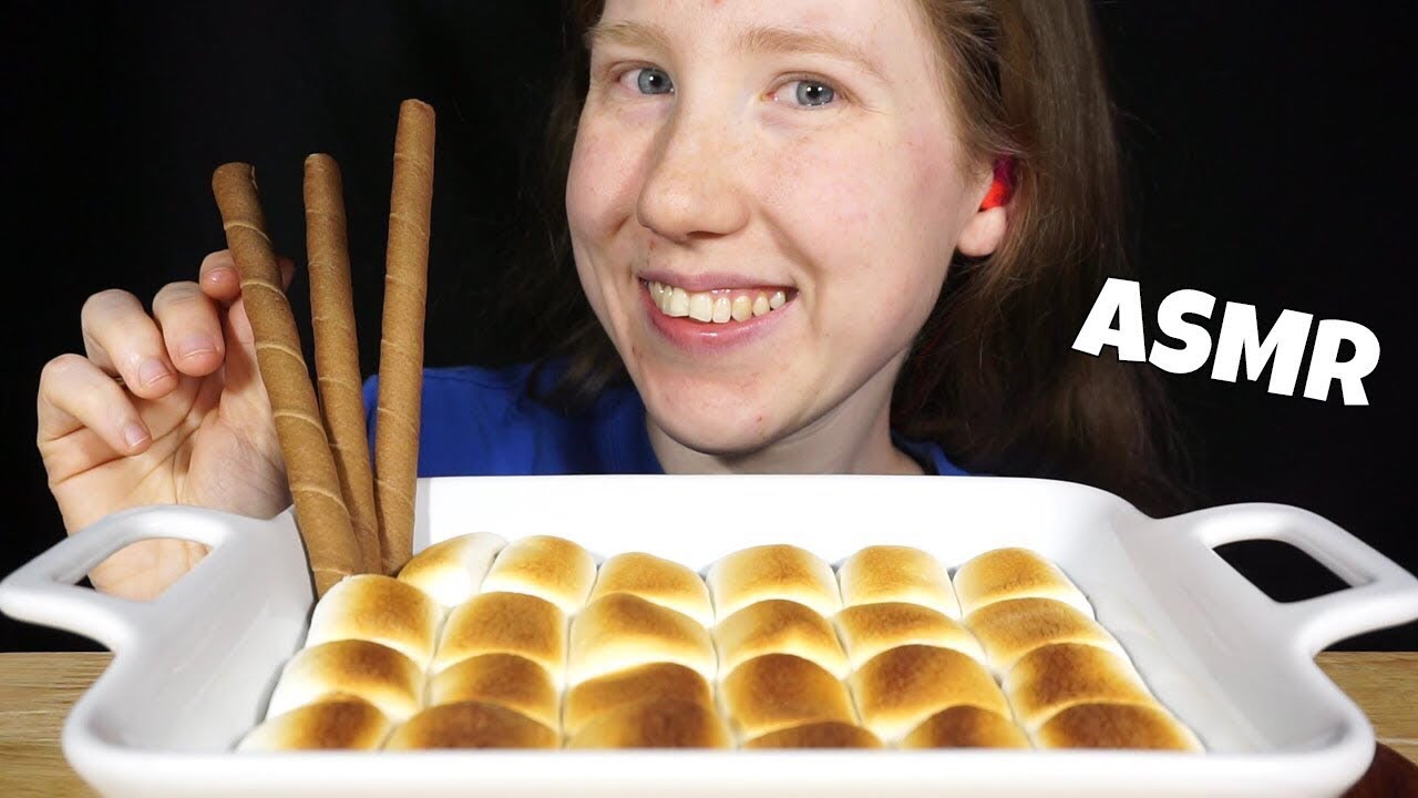 ASMR MARSHMALLOW SMORES DIP MUKBANG (No Talking) EATING SOUNDS