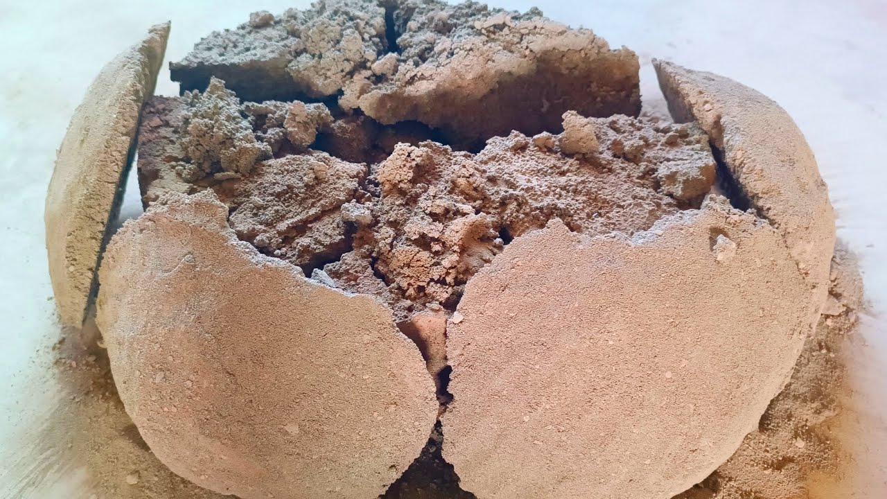 🥳Brown Gritty Dirt Soft Dusty Slabs Whole Tub Chunks Dry Floor Crumbling Relaxing Sound