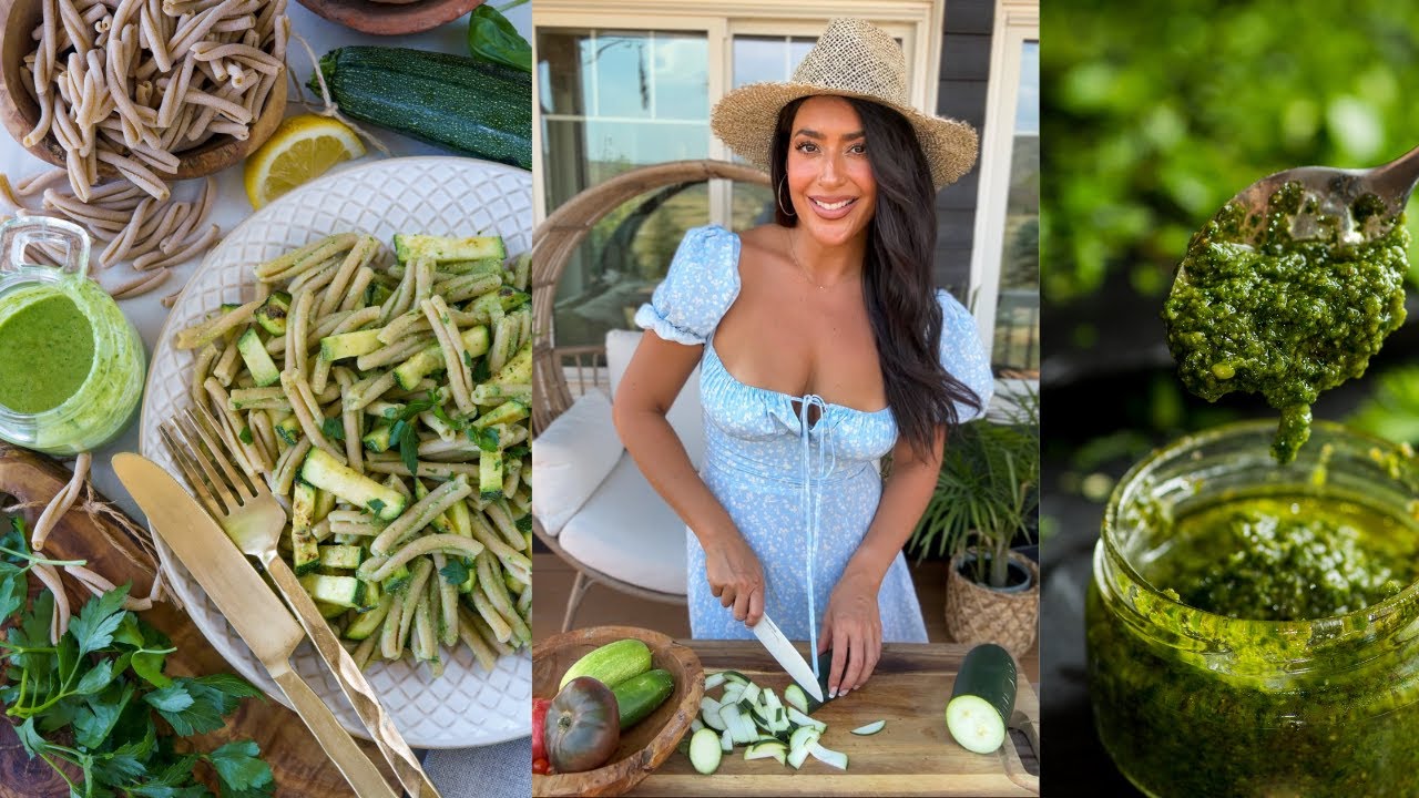 Easy Low Calorie Dinner / Pesto Pasta / Plant Based