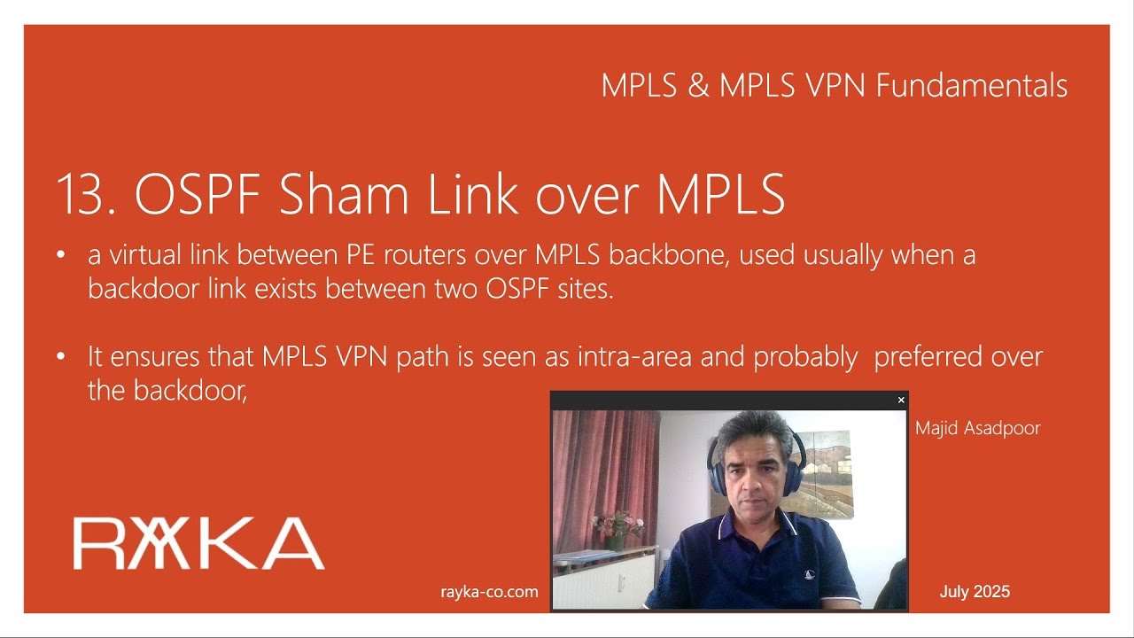 13. OSPF Sham Link over MPLS L3VPN Backbone