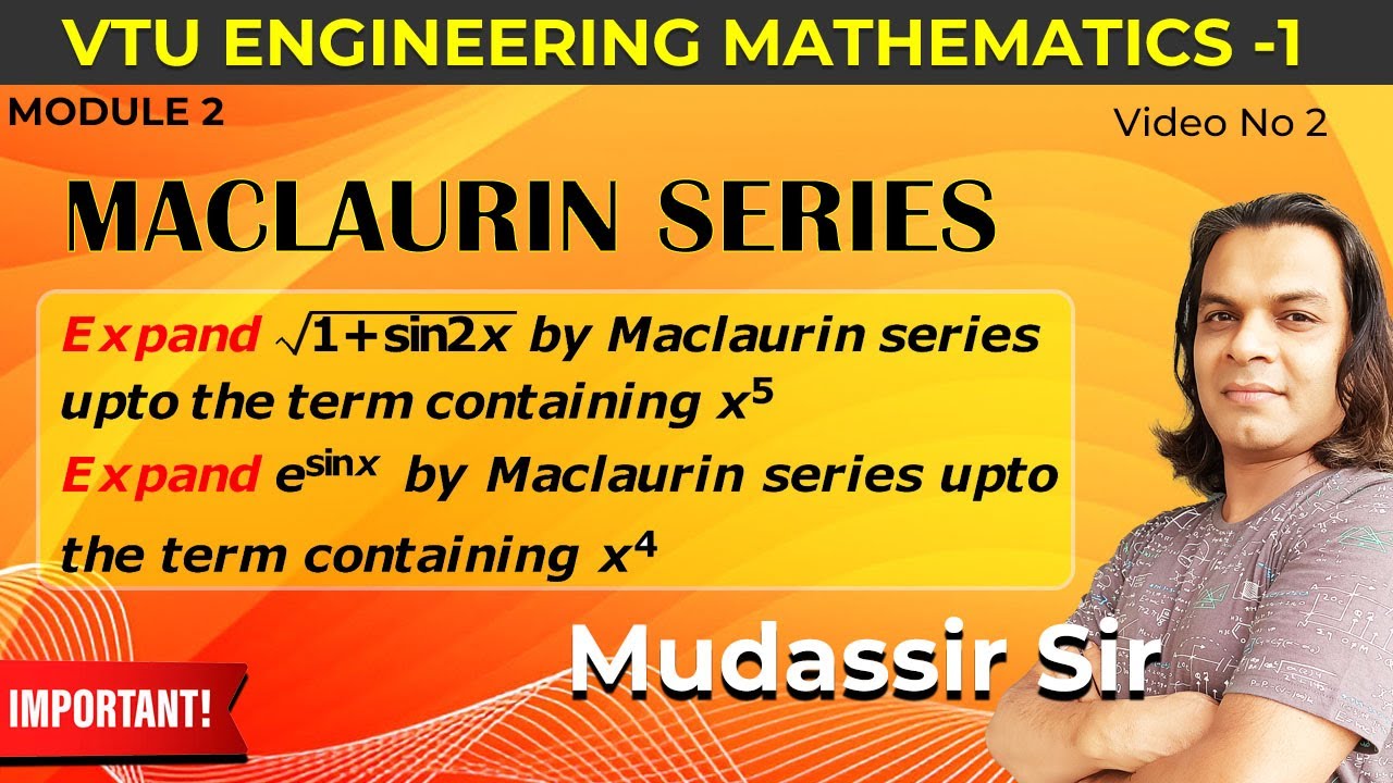 VTUM1|Maclaurin series extra problems √(1+sin2x) in differential  calculus for engineering