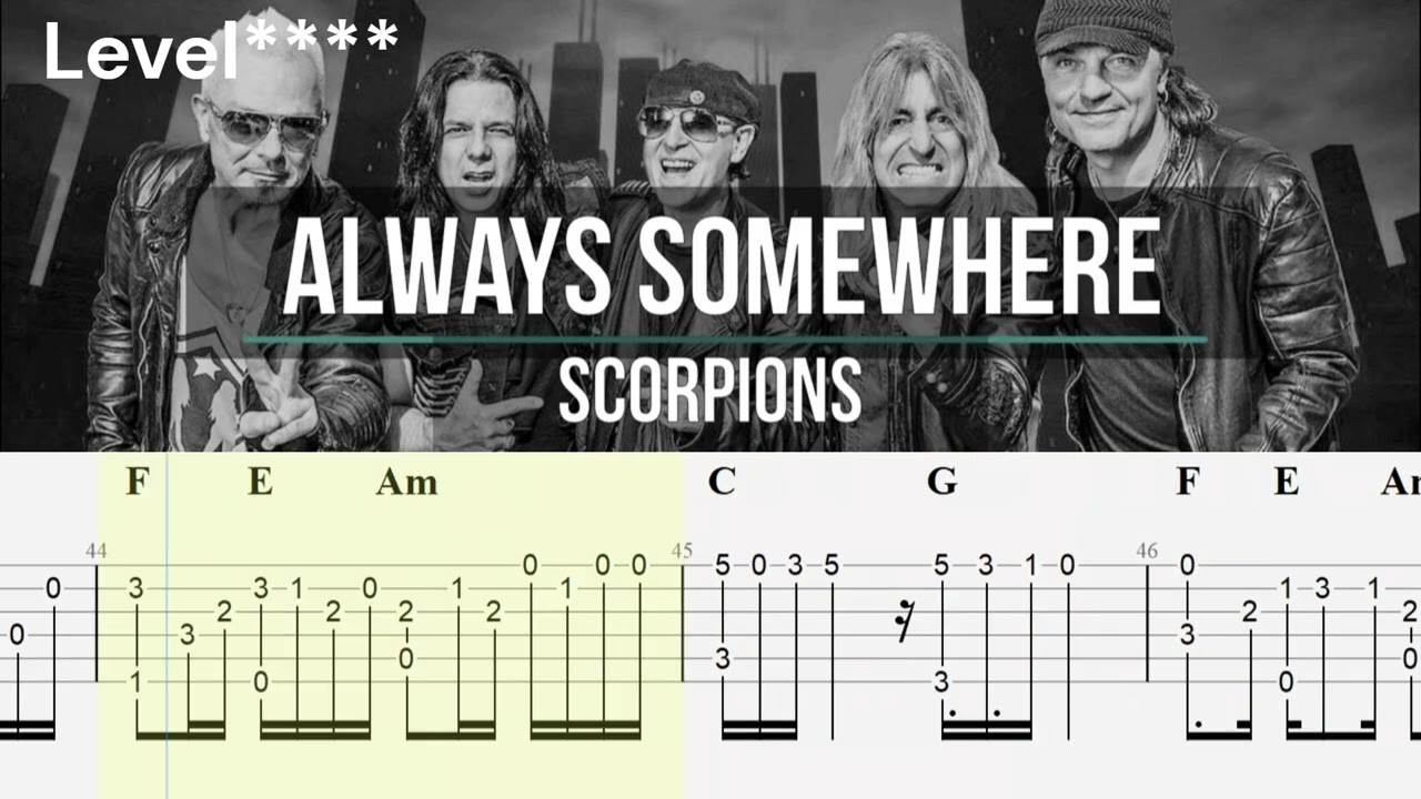 Always Somewhere  Scorpions  ฟิงเกอร์สไตล์ tab fingerstyle guitar Full tab+chord+Melody+solo+lyrics