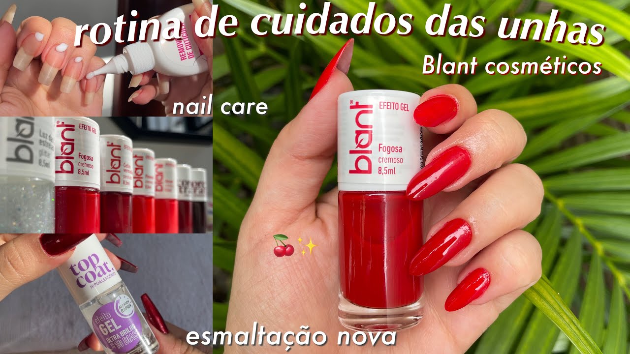 ROTINA DE CUIDADOS DAS UNHAS + ESMALTAÇÃO NOVA| Testei os produtos da BLANT COSMÉTICOS🍒✨