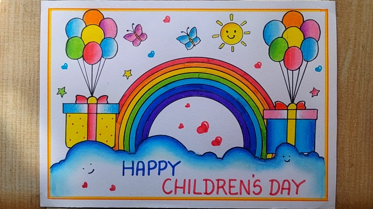 Children's day drawing| Children's day poster drawing| Happy Children's day drawing| Children's day