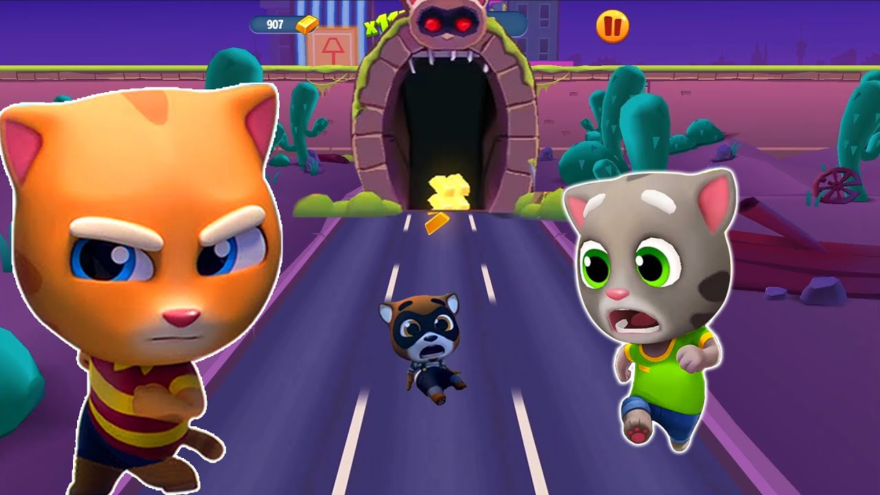 Talking Tom Gold Run Las Vegas - Tom & Ginger Chase Raccoon for Gold & Epic Cave Battle!