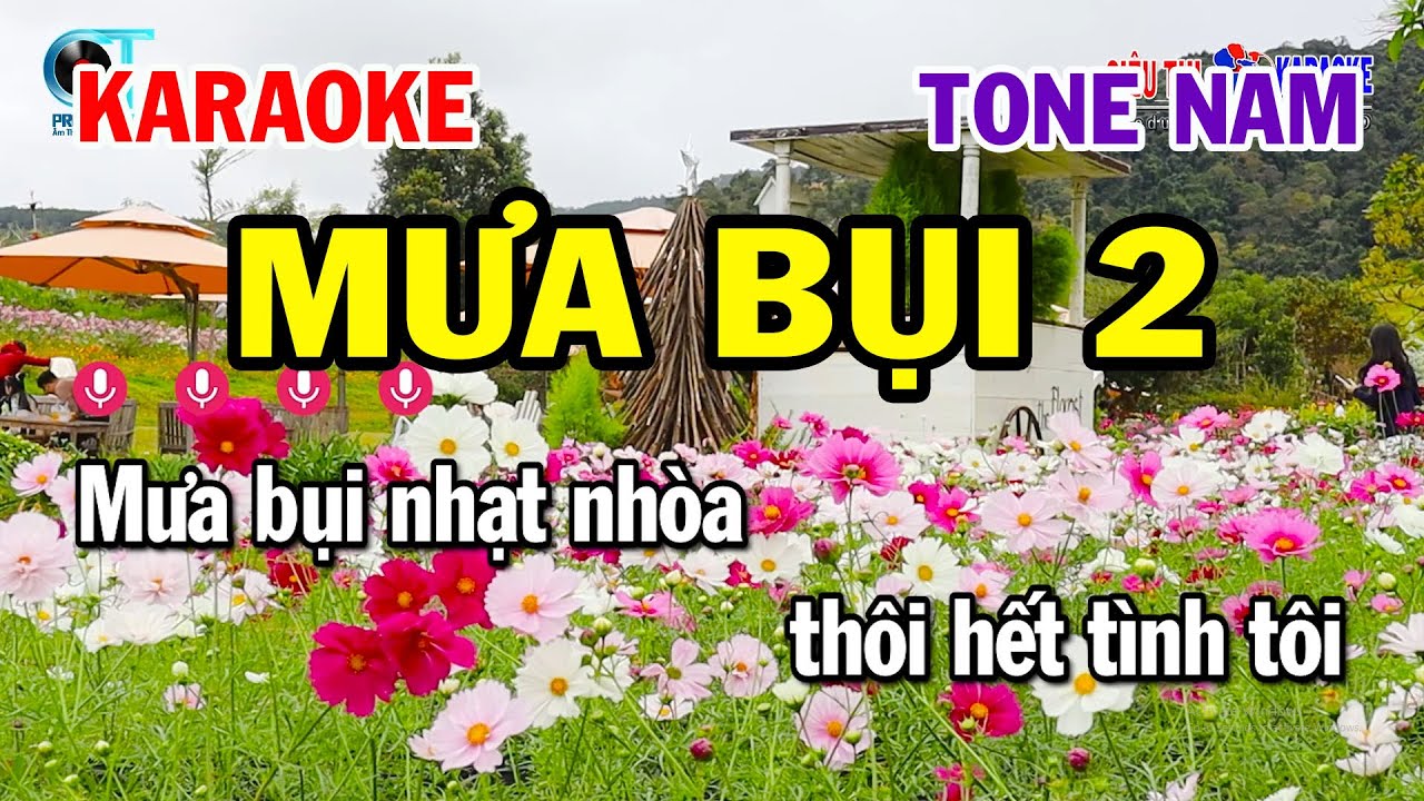 Karaoke Mưa Bụi 2 Tone Nam ( Dm ) Nhạc Sống Mới Nhất | Siêu Thị Karaoke