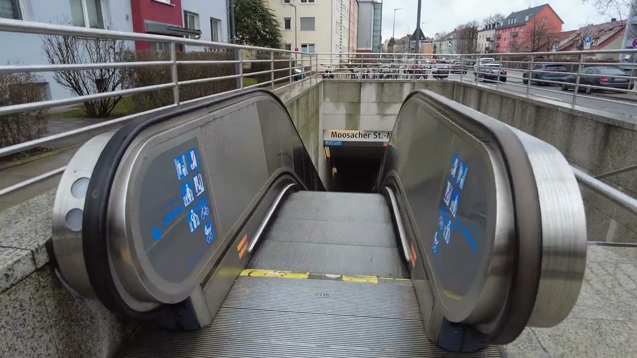OTIS escalators at Moosacher St.-Martins-Platz U-Bahn station in Munich [4K HDR]