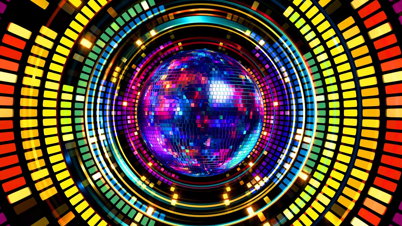 4K Screensaver | Colorful Disco Ball Radiating – Psychedelic VJ Loop (No Sound)