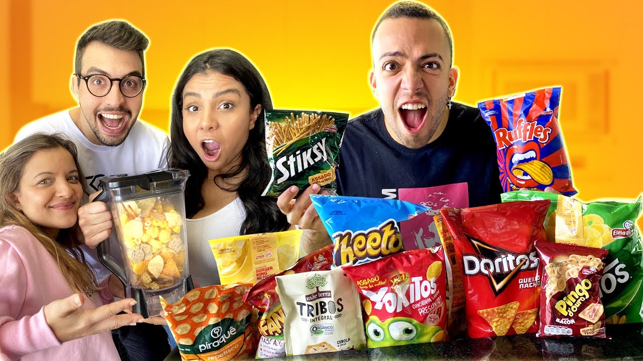 MISTURAMOS TODOS OS SALGADINHOS DO MERCADO E CRIAMOS UM NOVO!!!