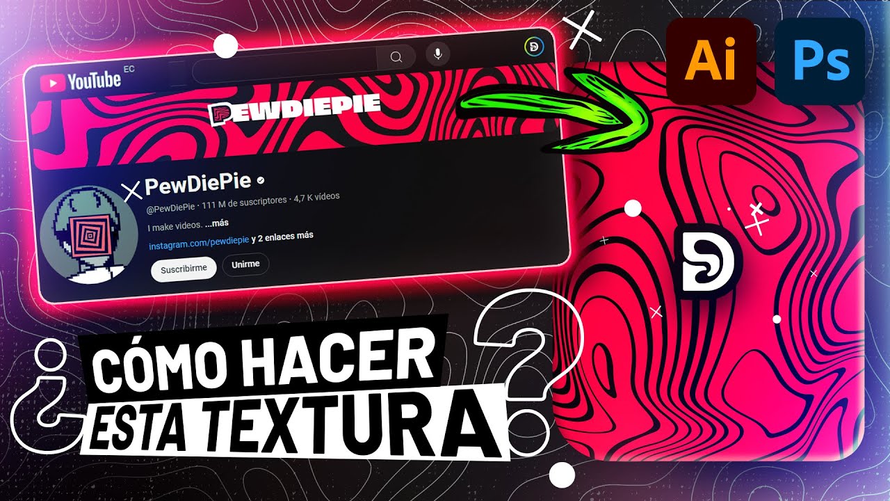 Tutorial Cómo hacer TEXTURA PSICODÉLICA en ILLUSTRATOR con Textura Topográfica - Psychedelic Texture