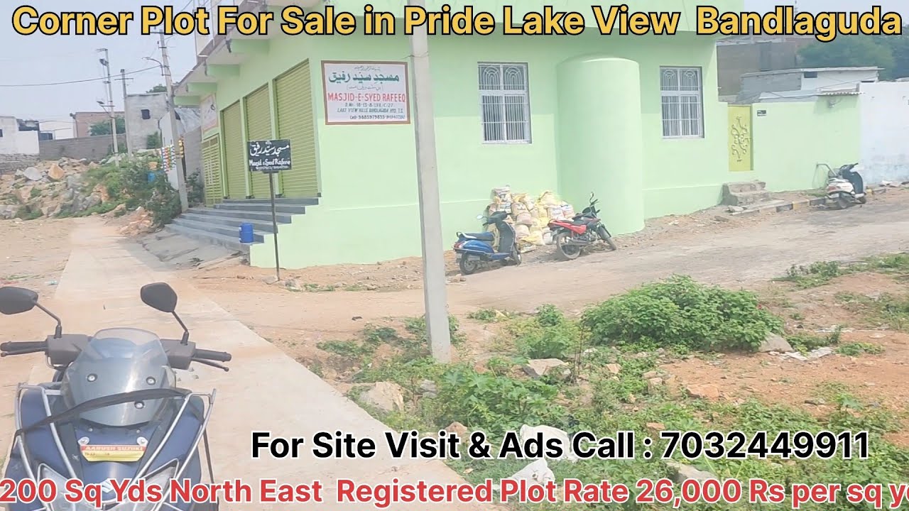 Residential Corner Plot For Sale in Pride Lake View Venture Bandlaguda 200 Sq Yd North East 26k/SqYd