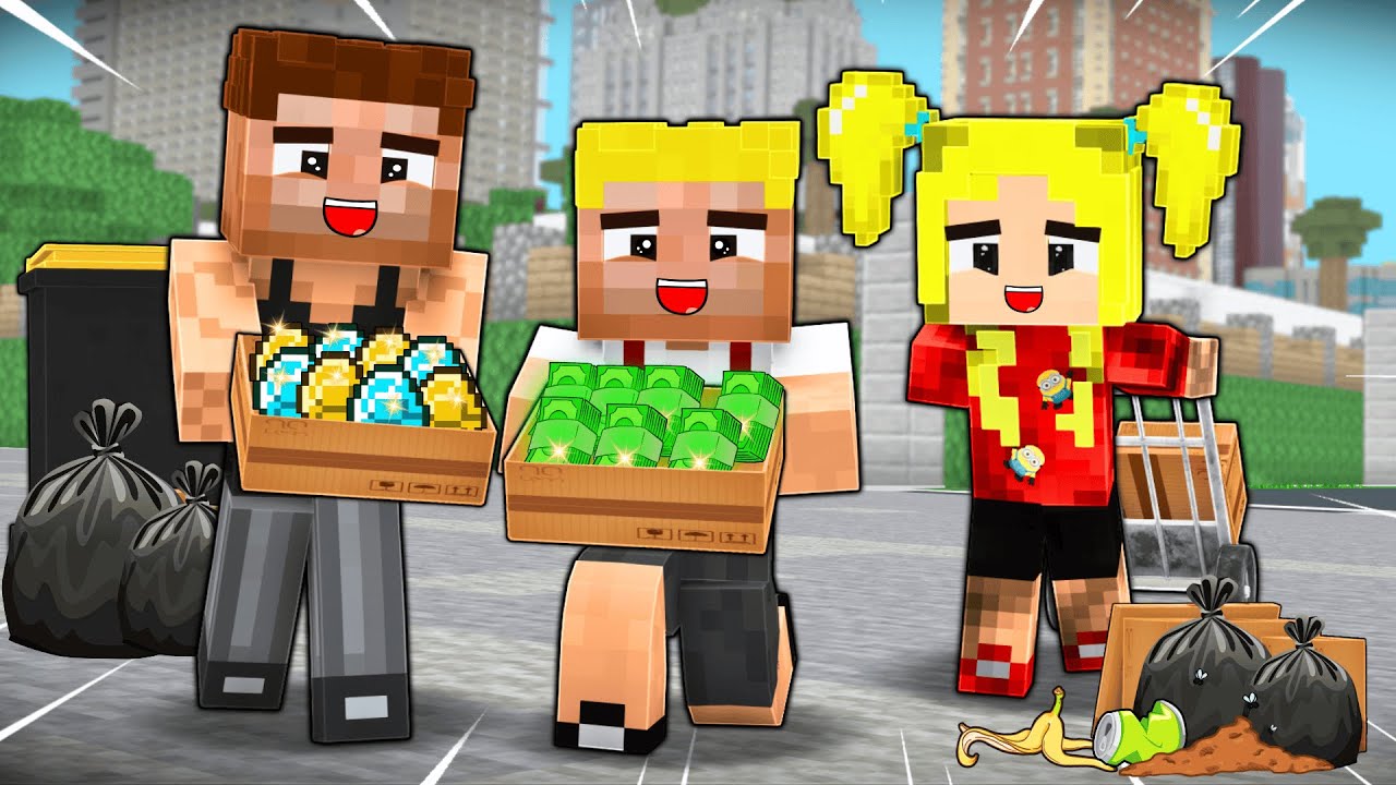 EFEKAN, ALİ VE EBRAR KARTON TOPLAYARAK ZENGİN OLDU! 🤑 - Minecraft