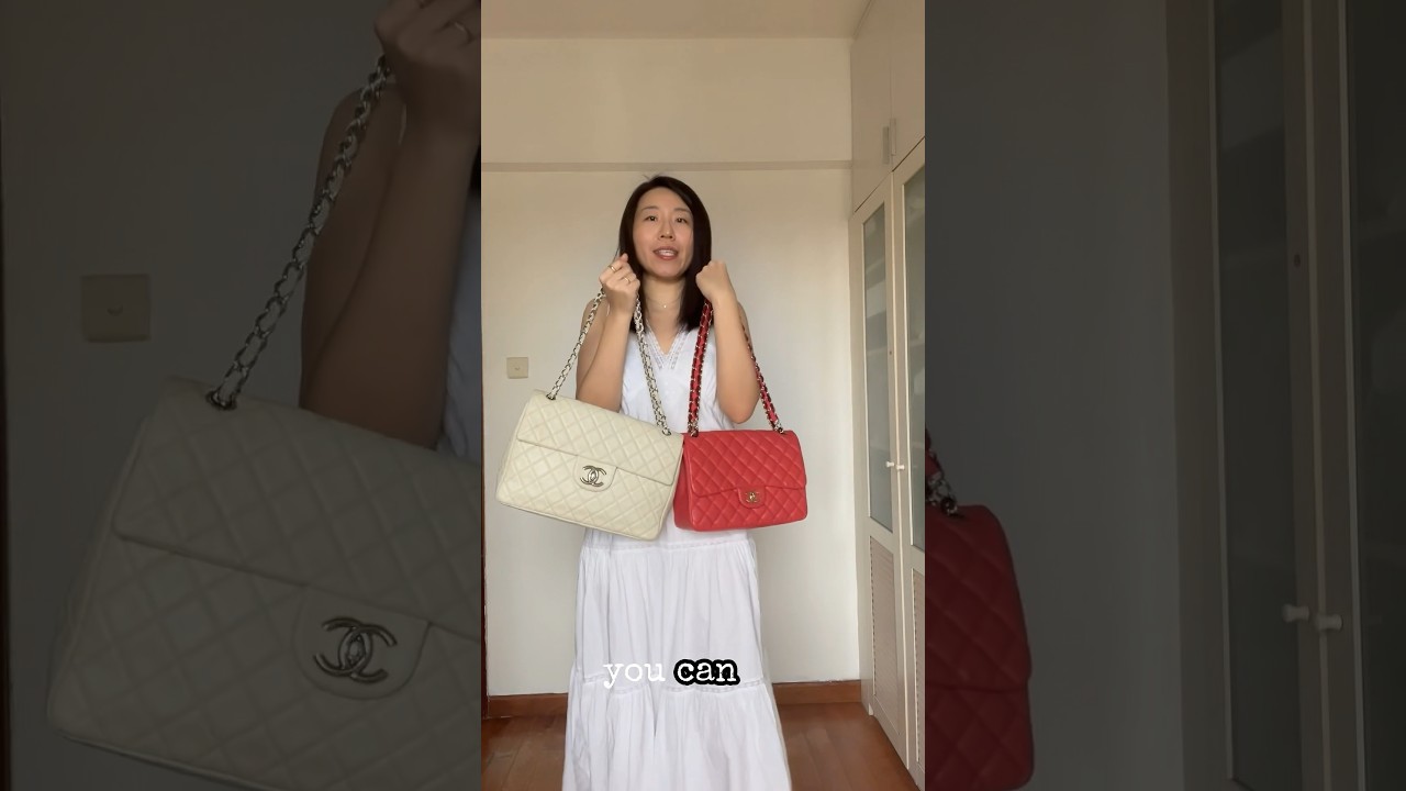 Chanel Maxi vs Large Jumbo Classic Flap! Size comparison #vintage #preloved #bagofthedag