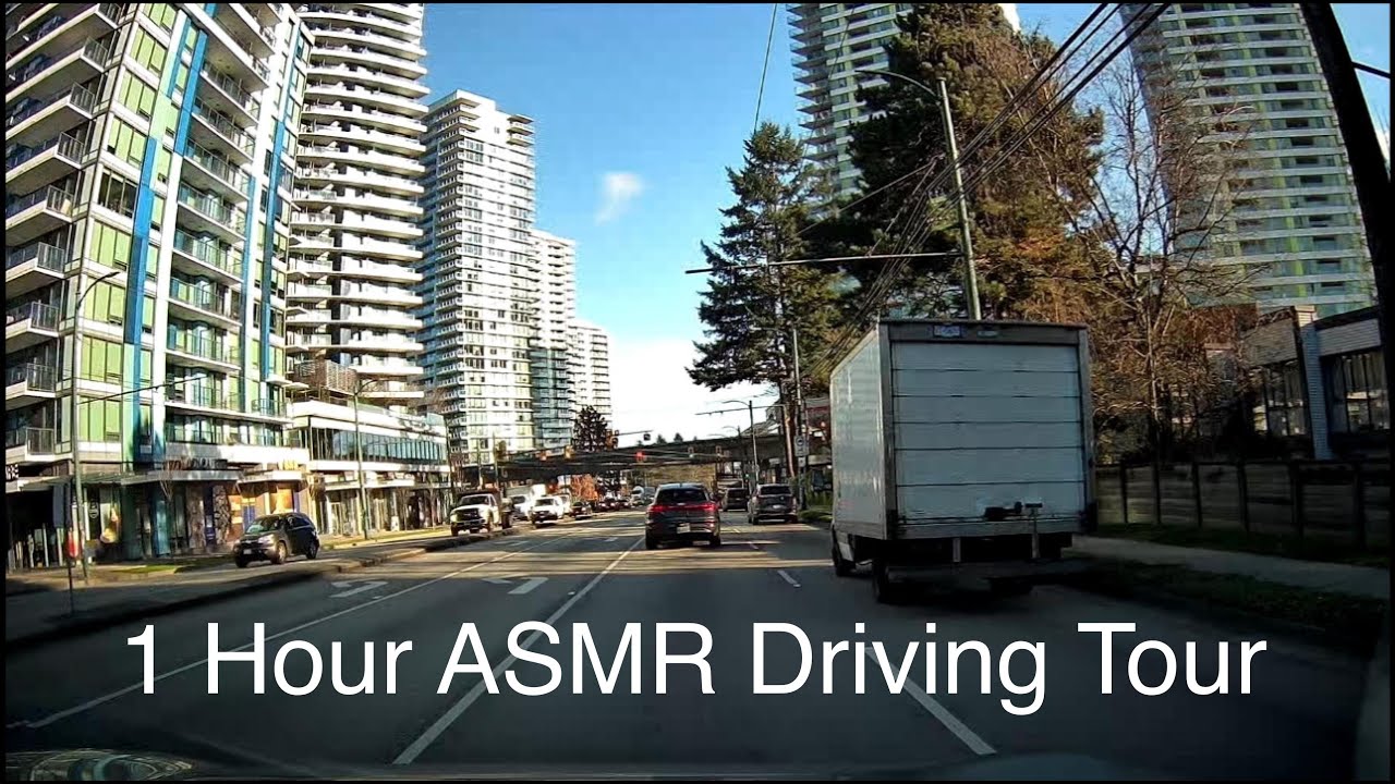 1 Hour 4K ASMR Driving Tour Vancouver Airport to Coquitlam BC Relaxing Ambience No Music No Talking