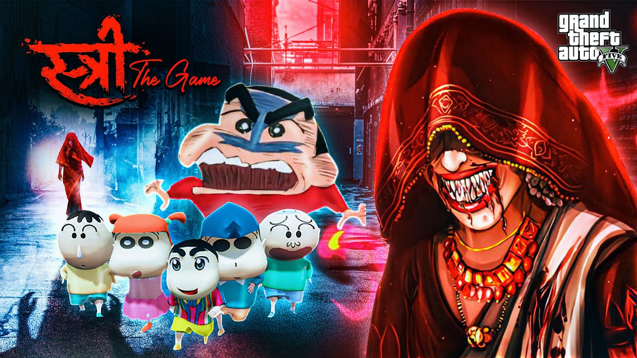 Franklin and Shinchan & his Friends Fight With Indian Ghost Stree 2 For Save Avengers GTA 5 (Hindi)